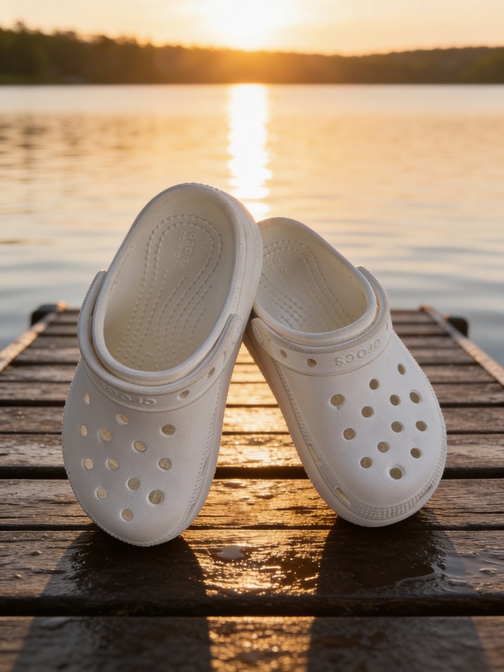 CROCS Kids Classic Clogs in White
